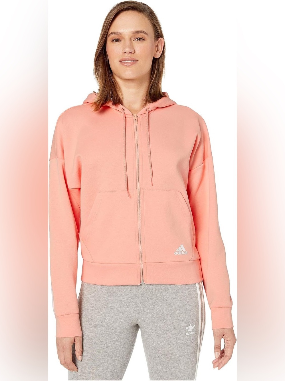 Adidas Crop Zip Up Sweater